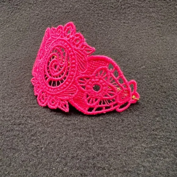 Homemade Pink With Gold Hardware Lace Bracelet - Picture 3 of 5